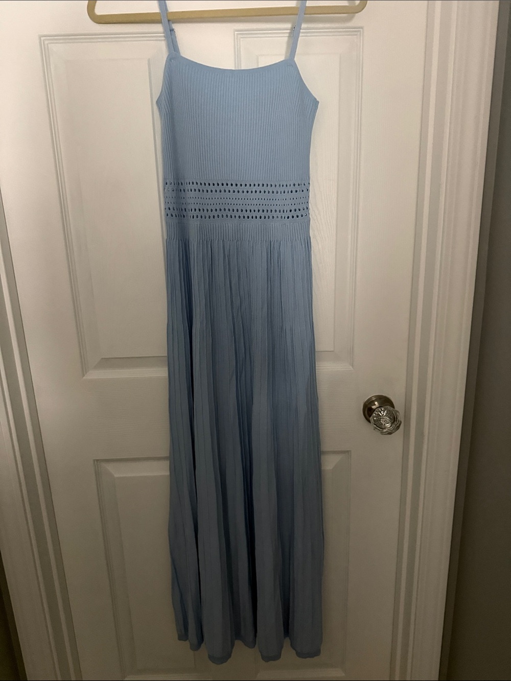 Commense Light Blue Ribbed Knit Maxi Dress - Picture 2 of 6